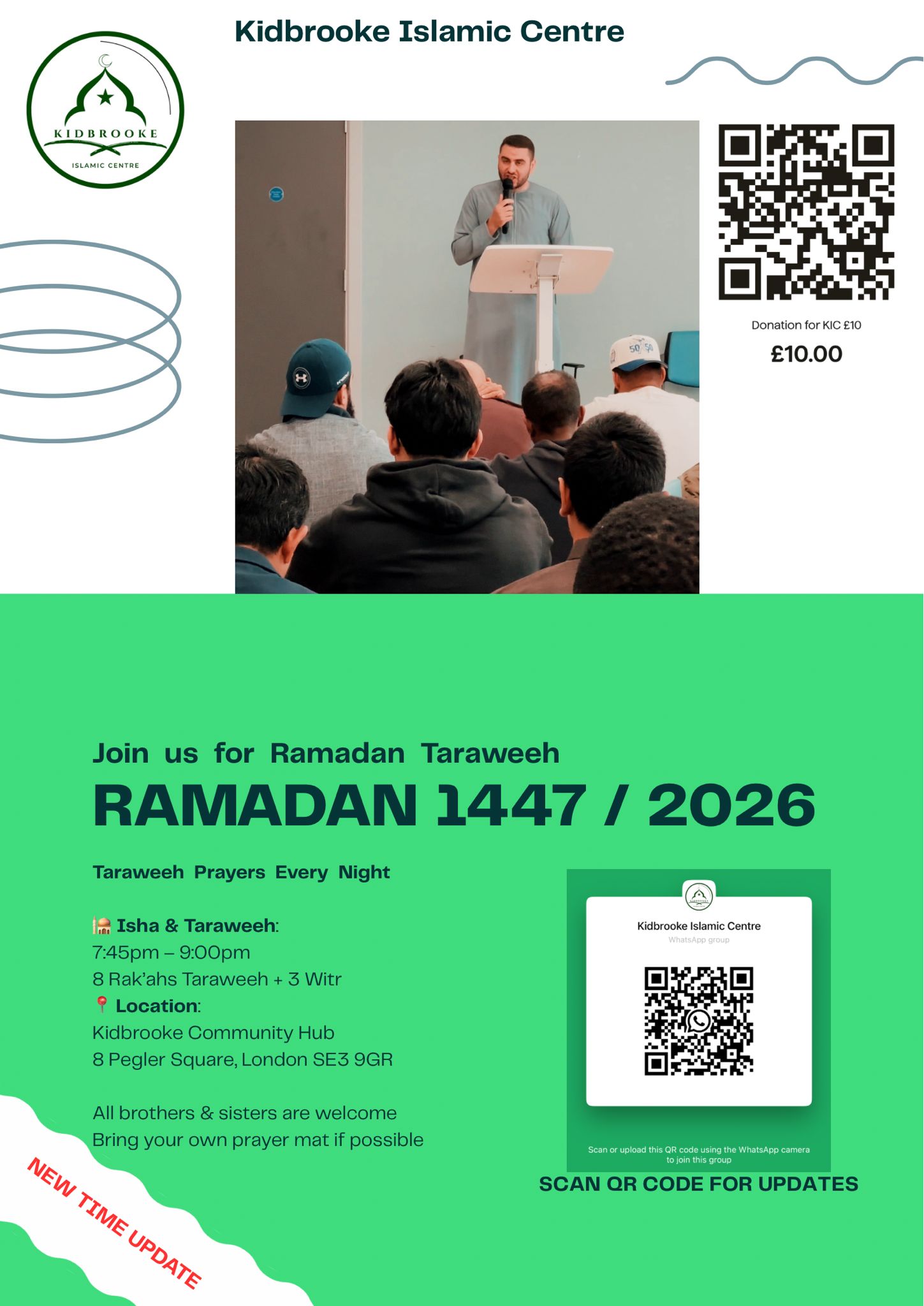 Ramadan Taraweeh prayers at KIC